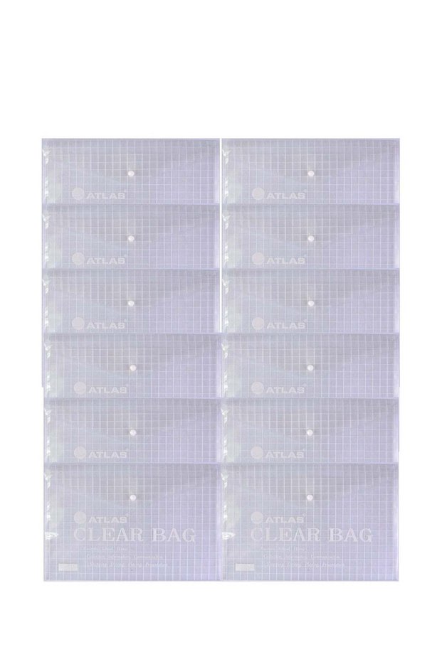 12-Piece Clear Document Bag White