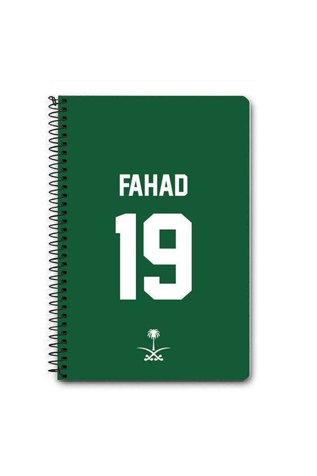 Designer A5 Spiral Notebook Memo Notepad Journal - Football Team - Saudi Arabia Player Name - Fahad
