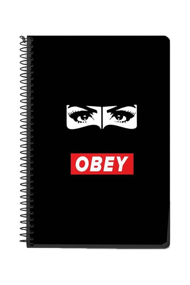 Obey Habibti A5 Spiral Notebook Black/White/Red