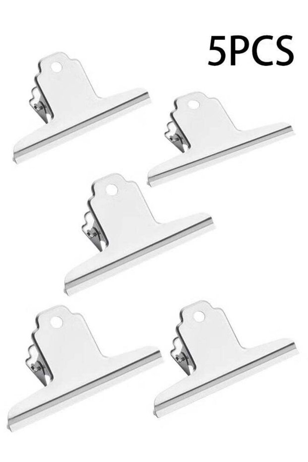 5 Pieces Set Large Metal Clips,Silver Metal Mountain Shape Clip Clamps Metal Ticket Clip Colored T
