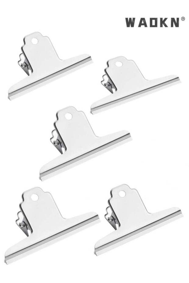 5 Pieces Set Large Metal Bulldog Binder Clips,Silver Metal Mountain Shape Clip Clamps Metal Ticket