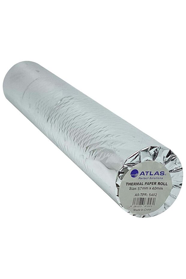 Atlas Thermal Paper Rolls for (57x40mm, White)- Pack of 4 Rolls