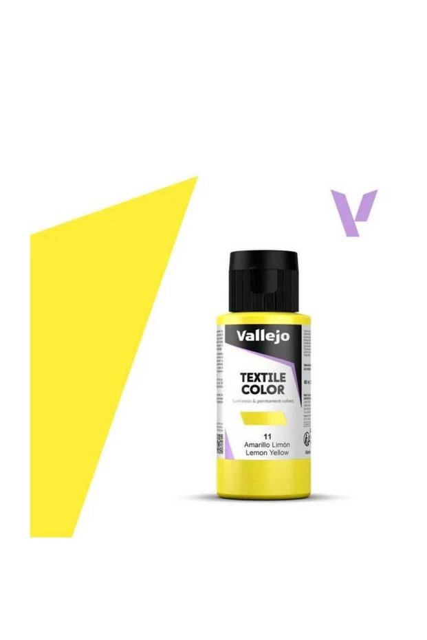 Textile Fabric Paint Lemon Yellow 11 – 60ml Bottle Matte Washable Finish Artist Grade