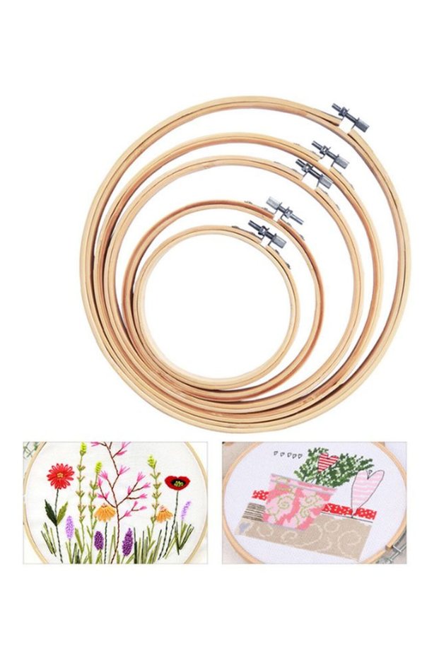 5-Piece Embroidery Hoop Set Beige