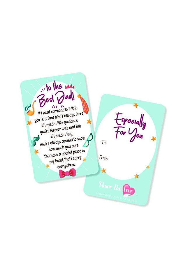 Blue Printed Father'S Day Card