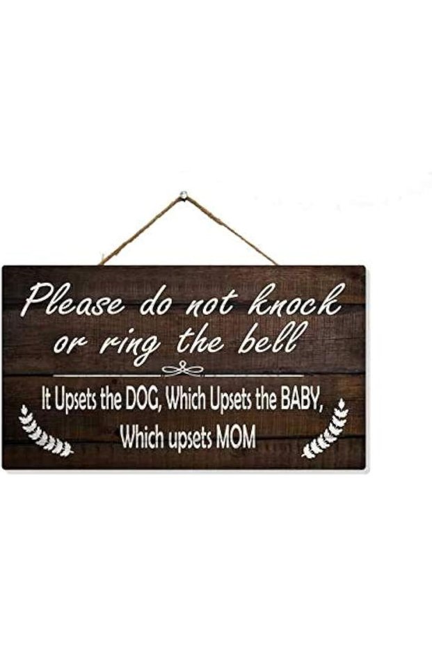 ARS ''Do Not Disturb Baby Sleeping Sign Don't Knock Wood Signs'' Home Decor Front Door Kids Bedroom