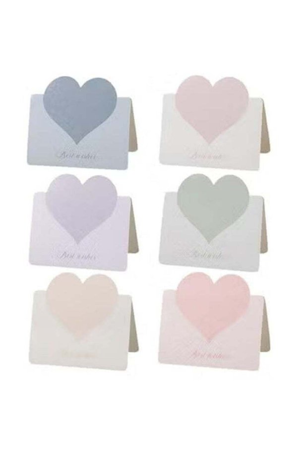Valentines Day Cards, Foldable Love Heart Greeting Cards, Romantic Heart Blank Cards for Children's