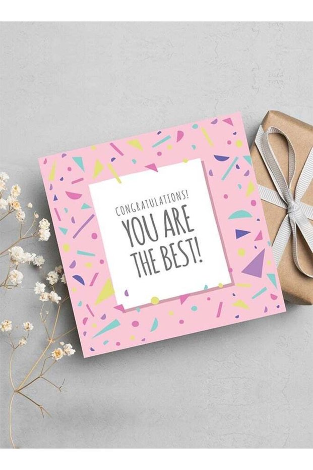 Congratulations, You are the best! Greeting Card - 15cm x 15cm Greeting Card | Ideal for Special Ce