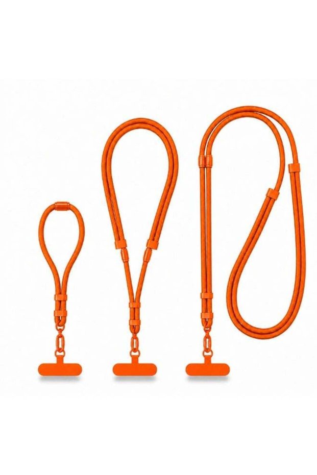 KeyAmor orange 3-in-1 Lanyard with Badge Holder Set - Adjustable Neck Strap, Wrist Strap and Cross