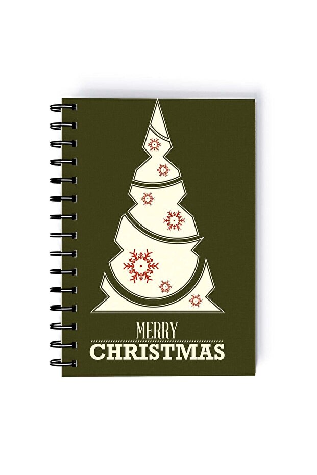 Spiral A5 Notebook Gift Christmas Green Tree