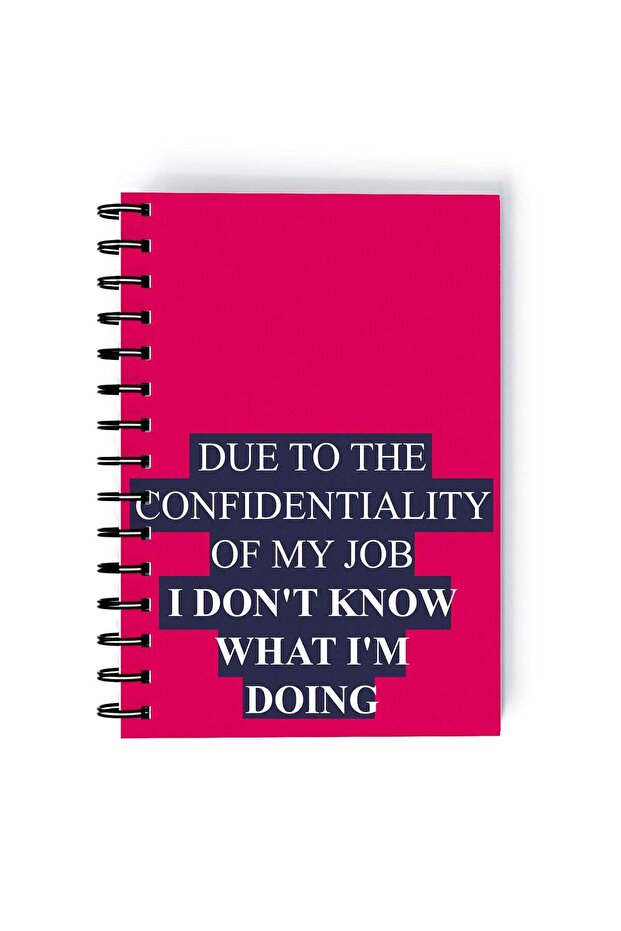 Spiral A5 Notebook Funny Office Professional Life Confidential Quote Aesthetics