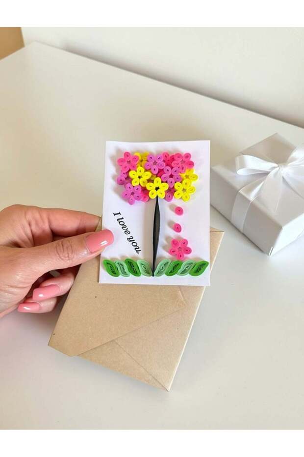 Love Gift Card, Romantic Handmade Greeting Card, Gift for Girlfriend, Boyfriend, Friends and Family