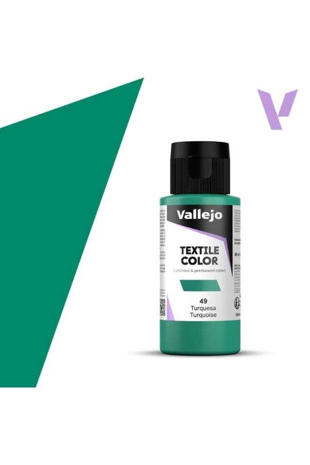 Textile Fabric Paint Turquoise 49 – 60ml Bottle Matte Washable Finish
