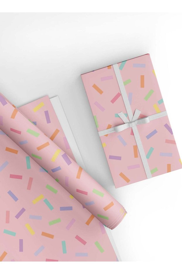 Confetti Pink Gift Wrapping Paper Pack – 4 Decorative Sheets (50 x 70 cm) – Fun & Stylish Gift Wrap