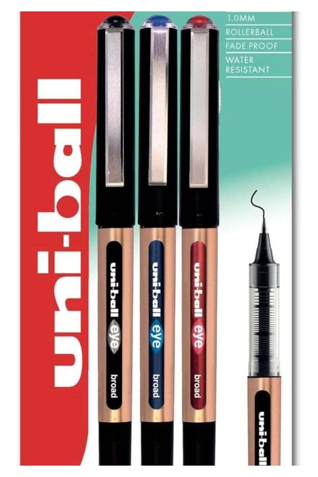 Uni-Ball Eye Broad Liquid Ink Rollerball Pens - 3 Pack