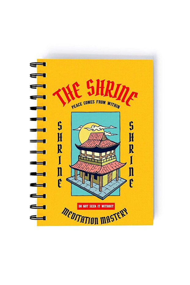 Pagoda Design Rectangle Spiral A5 Notebook Multicolour