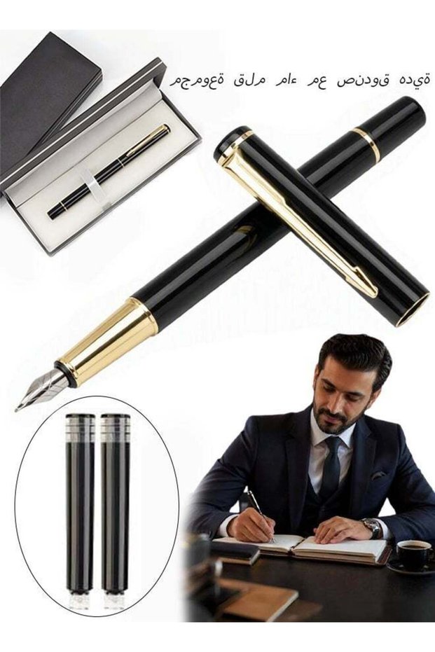 Fountain Pen Set with Gift Box,Refillable High End Business Signature Pen,0.5MM Classic Metal Pen f