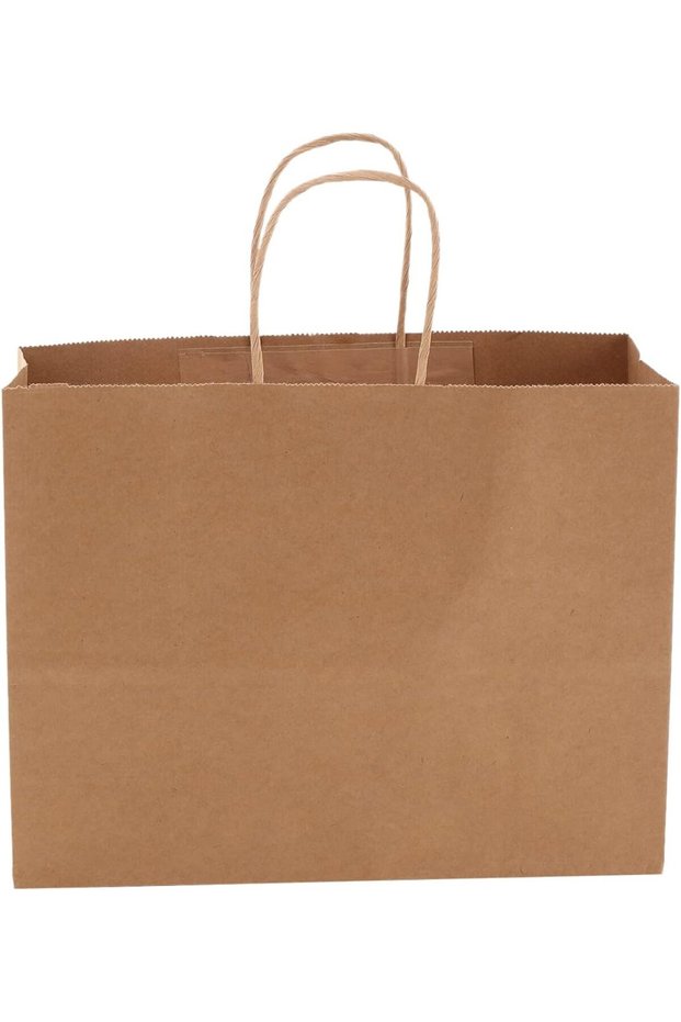 REDDOTGIFT® 12-Pack Kraft Paper Bags with Handles - Shopping Gift Bags (M2 H25*L32*D11cm)