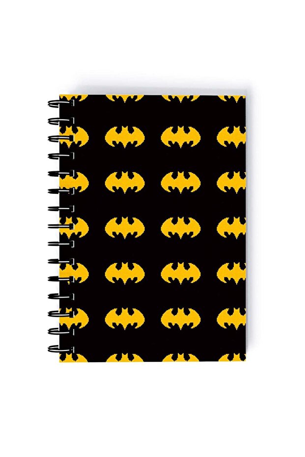 Spiral A5 Notebook Batman Gotham Pattern Yellow Dark Knight