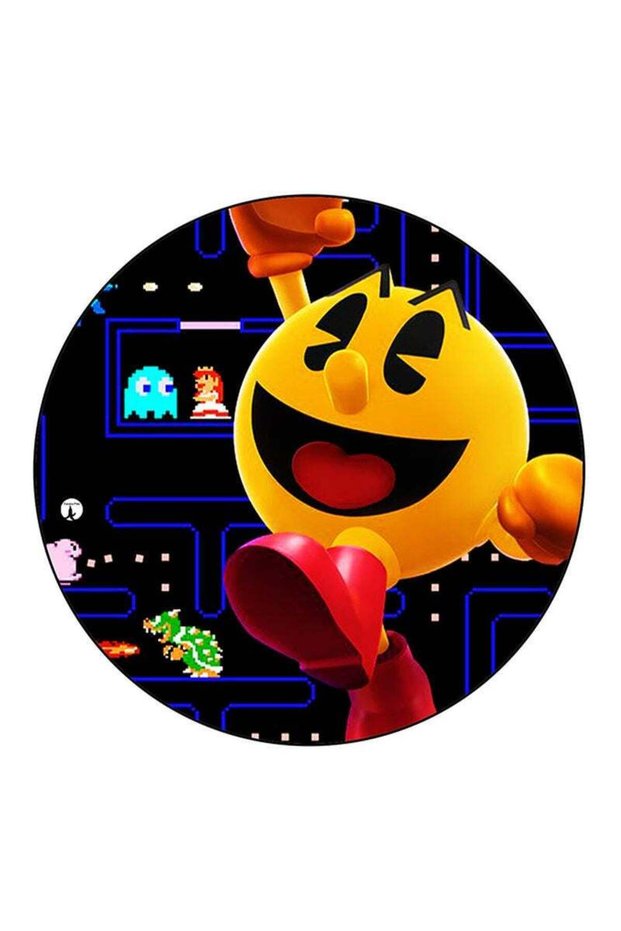 Video Game Pac Man Printed Large Pin Multicolour
