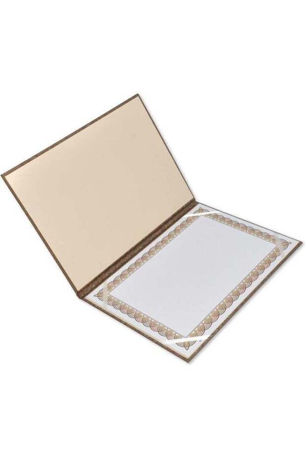 FIS® A4 Certificate Folder - Vinyl, Brown, Padded One Side Brown