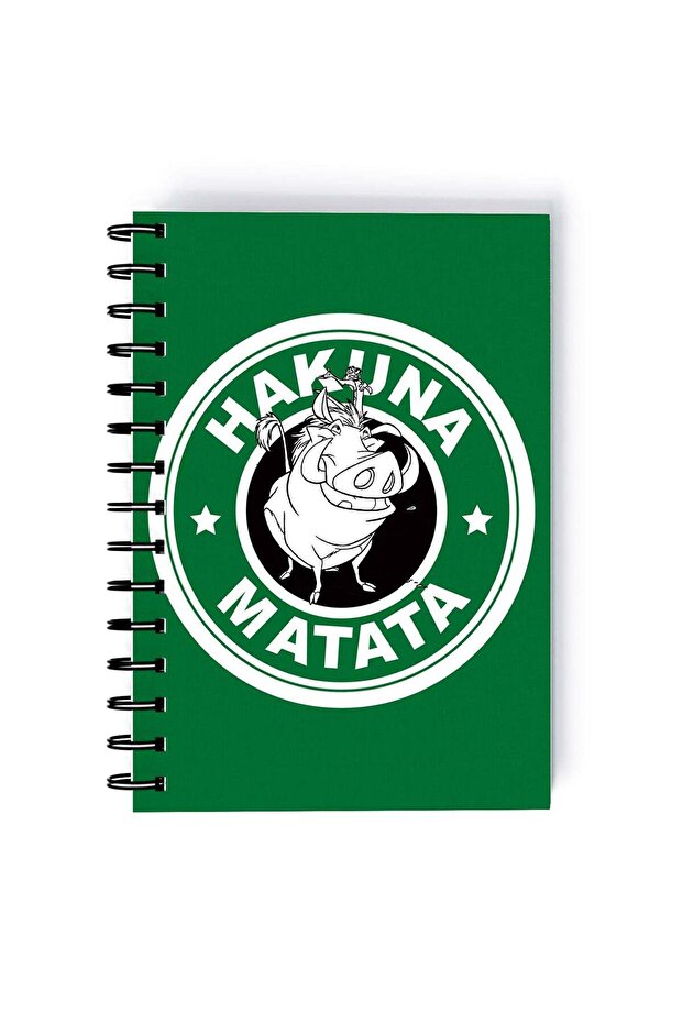 Spiral A5 Notebook Green Logo Hakuna Matata Starbucks