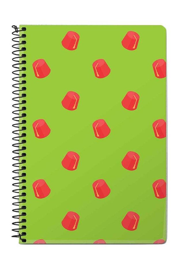 Dancing Tarbouche A5 Spiral Notebook Green/Pink