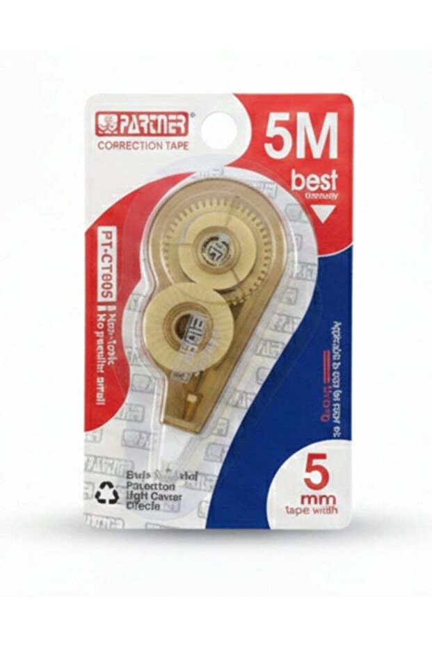 Partner Correction Tape 5mm x 5m – Assorted Colours – Smooth & Clean Coverage – 1 Piece
