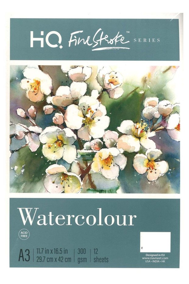 A3 Size Finestroke Watercolour Painting Pad 12 Sheets 300gsm Thickness