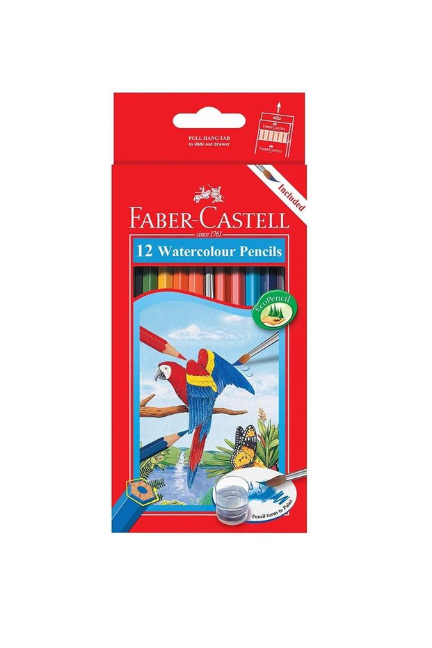 Faber Castell Parrot Design Water Colour Pencils 12 Colour In A Cardboard Box