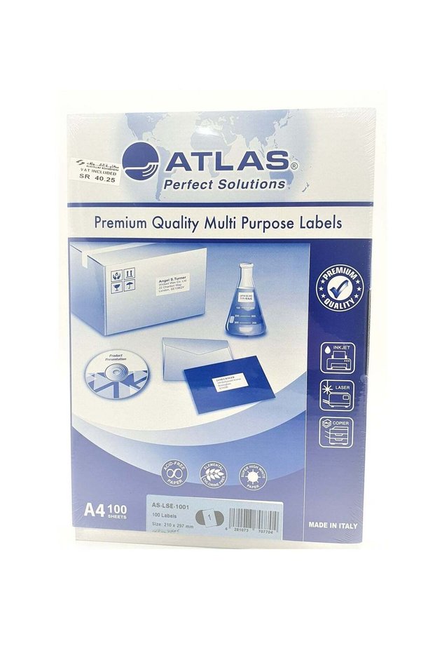 100-Piece A4 Size MultiPurpose Labels 1 Label Per Sheet