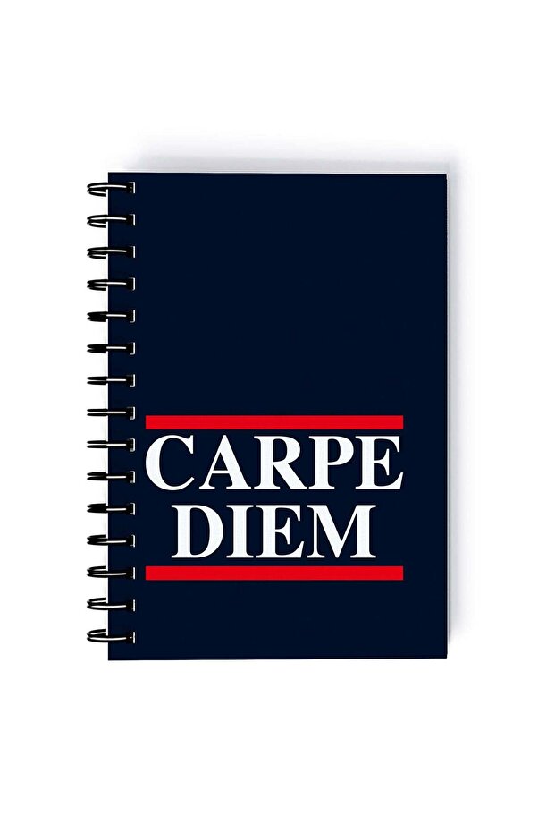 Spiral A5 Notebook Typography Motivational Quote Carpe Diem Aesthetics