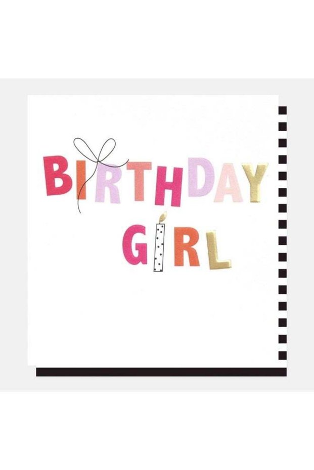 Caroline Gardner Bow & Candle Birthday Girl Greeting Card