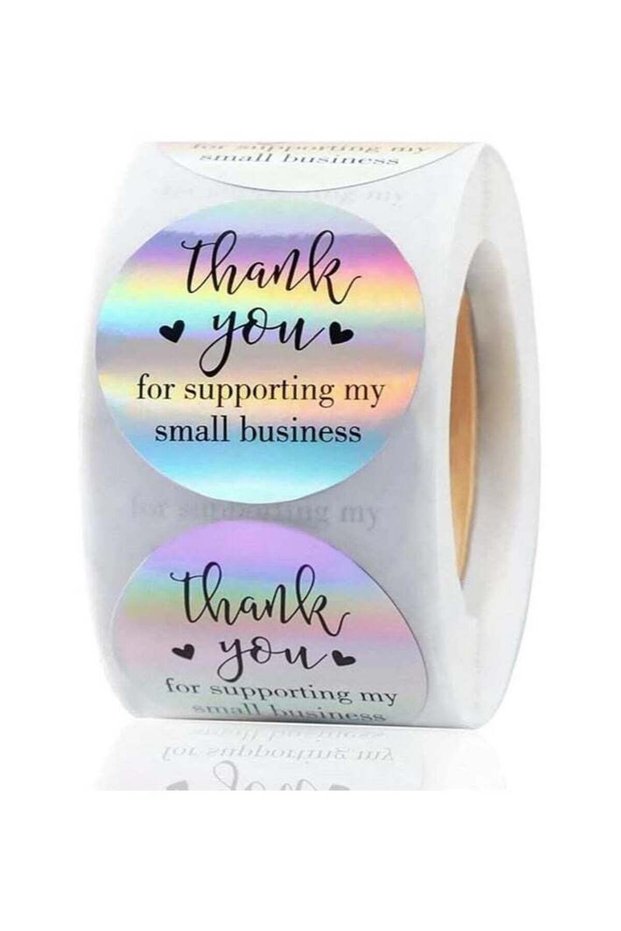 500 Thank You Stickers 1.5inch/3.8cm Holographic Thank You Stickers for Small Business Self-Adhesiv