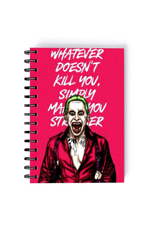 Spiral A4 Notebook Comic Book Series Neon Aesthetic Makes you Stranger quote Joker