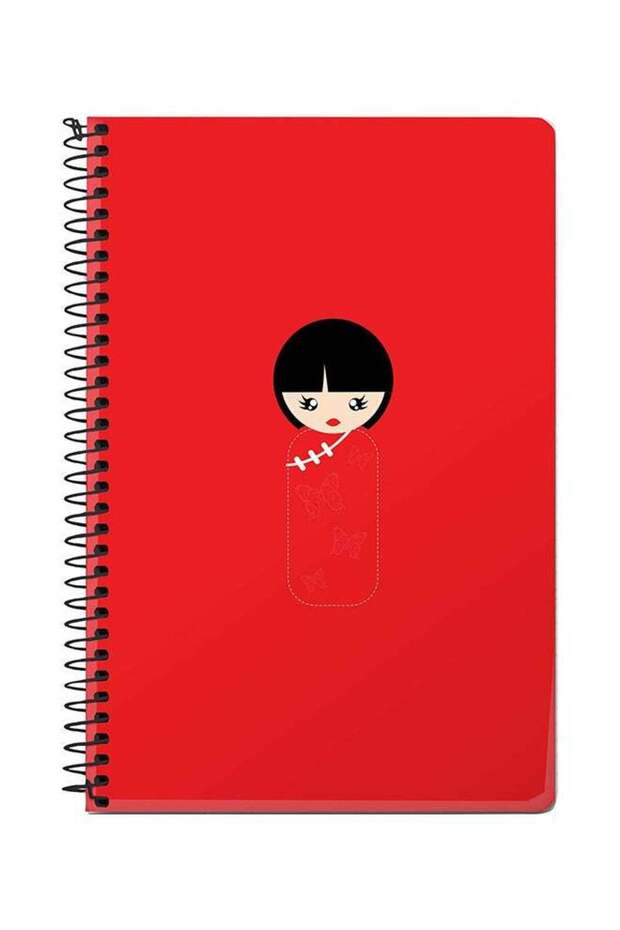 Chinese Doll A5 Spiral Notebook Red