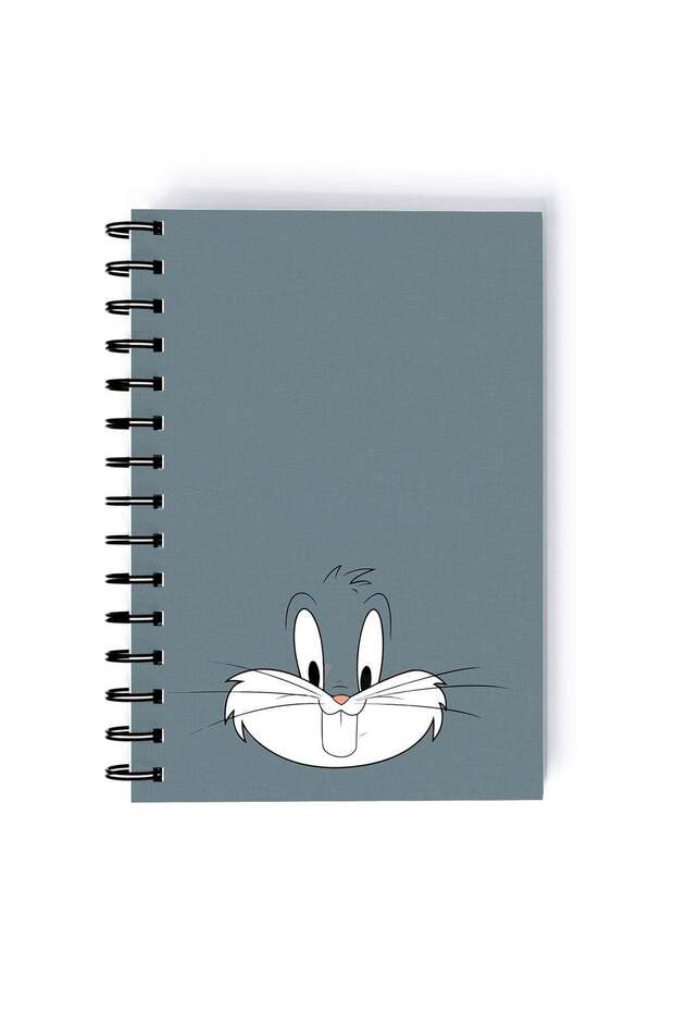 Spiral A4 Notebook Bugs Bunny Looney Tunes Face Pattern 90s Cartoon Graphic