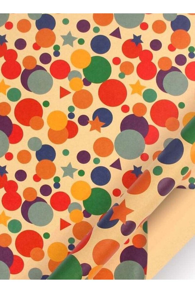 Birthday Polka Dot Kraft Wrapping Paper - 6pcs