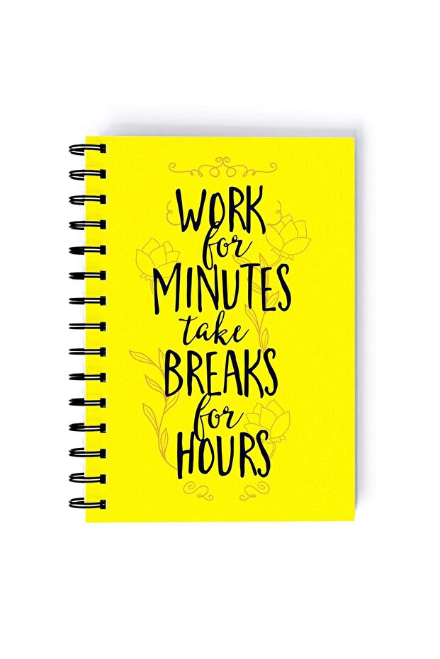 Funny Working Design Rectangle Spiral A5 Notebook Yellow/Black