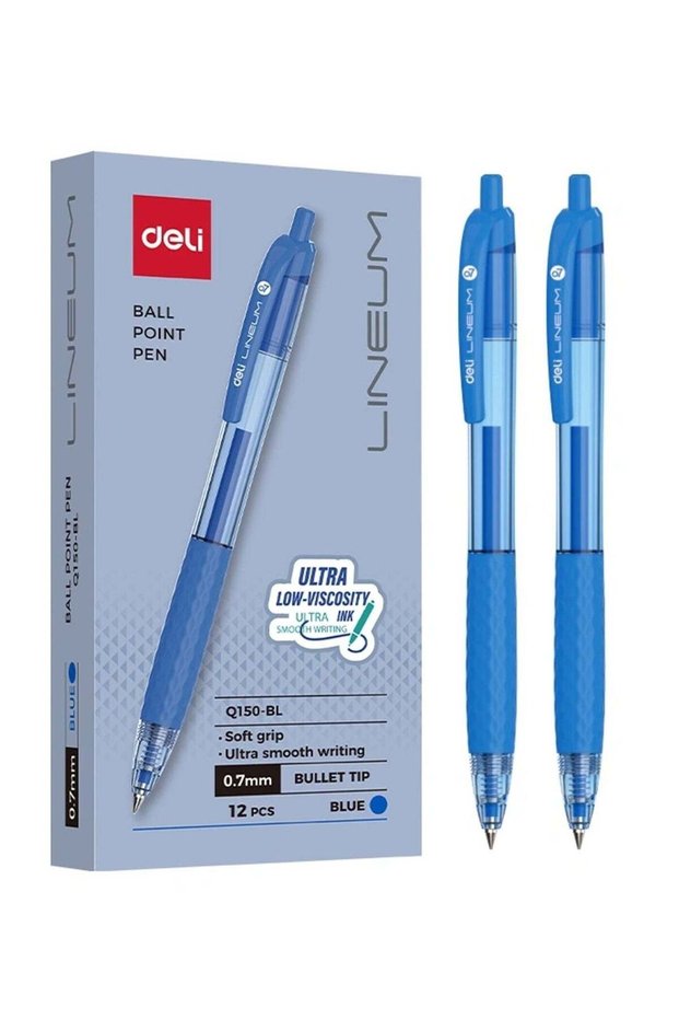 12-Piece Lineum Ballpoint Pen 0.7mm Tip Blue Ink