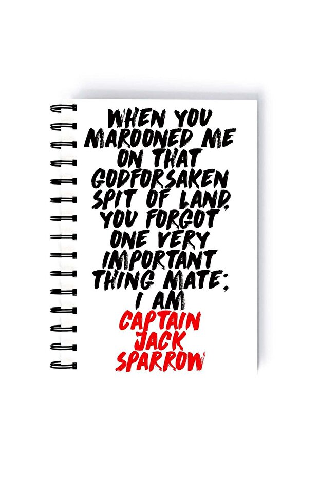 Spiral A5 Notebook Piratecore Aesthetic I am Jack Sparrow Typography Pirates of the Caribbean