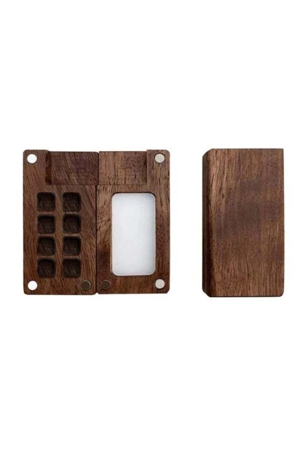 Wooden Portable Mini Watercolor Palette with Lid, 8 Empty Grids for Gouache and Acrylic Paint