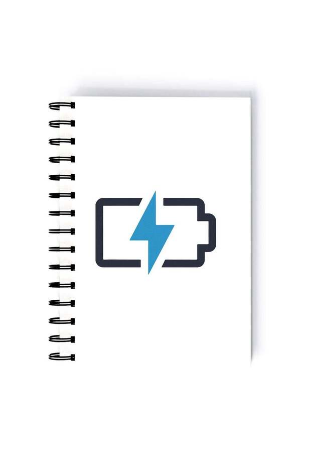 Spiral A5 Notebook Funny Design Low Battery Social Life Aesthetics