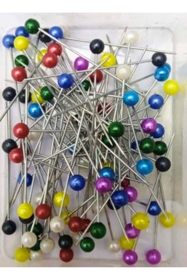 Needle Pins for Fabric, Straight with Colored Ball Glass Heads Long 1.5 Inch, Quilting Dressmaker,