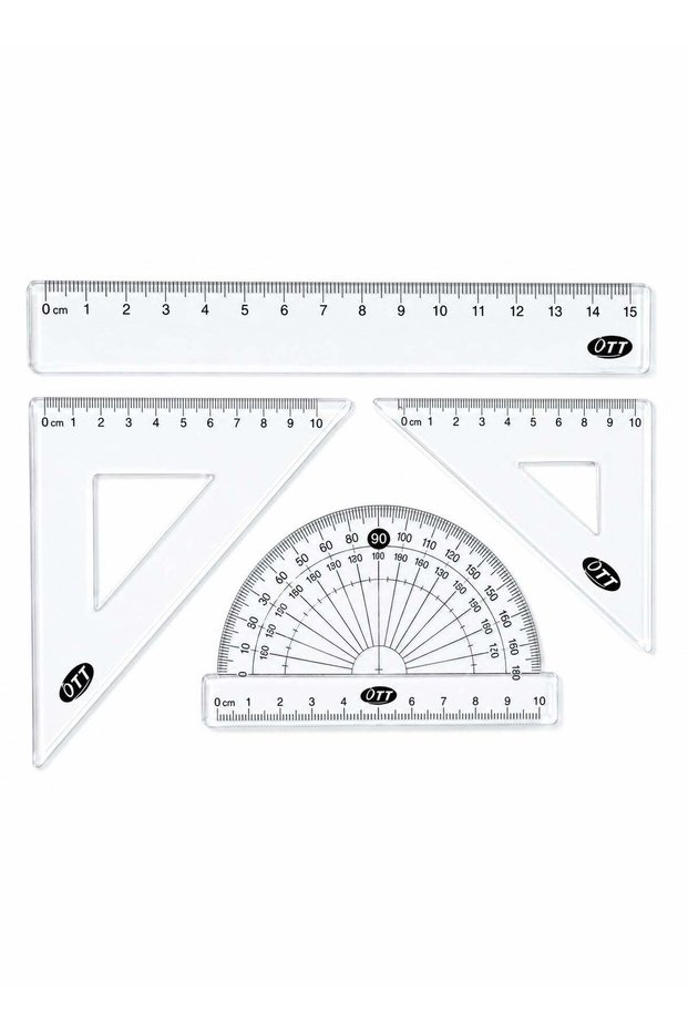 4-Piece Geometry Ruler Set – School Math & Drawing Set