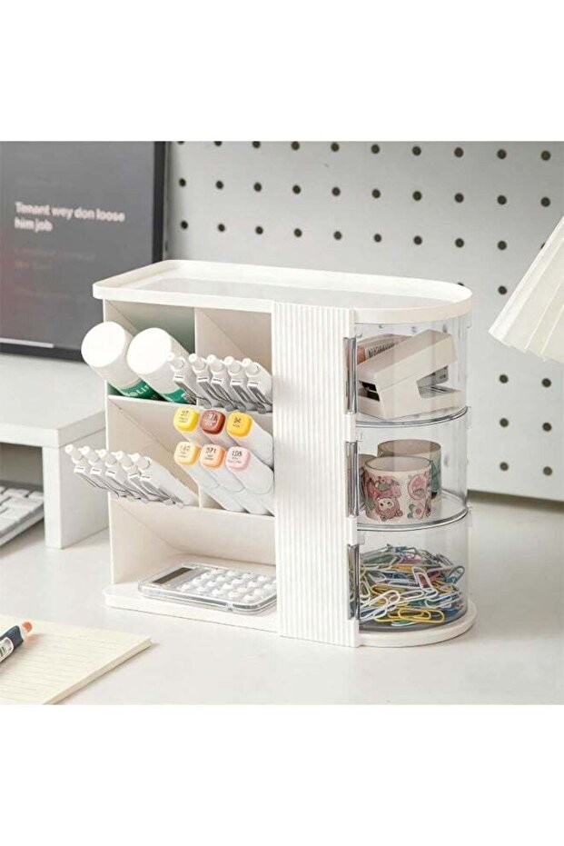 Desk Organizer with Pen Pencil Holder for Desk, Pen Organizer with 3 Drawers, Multi-Functional Desk