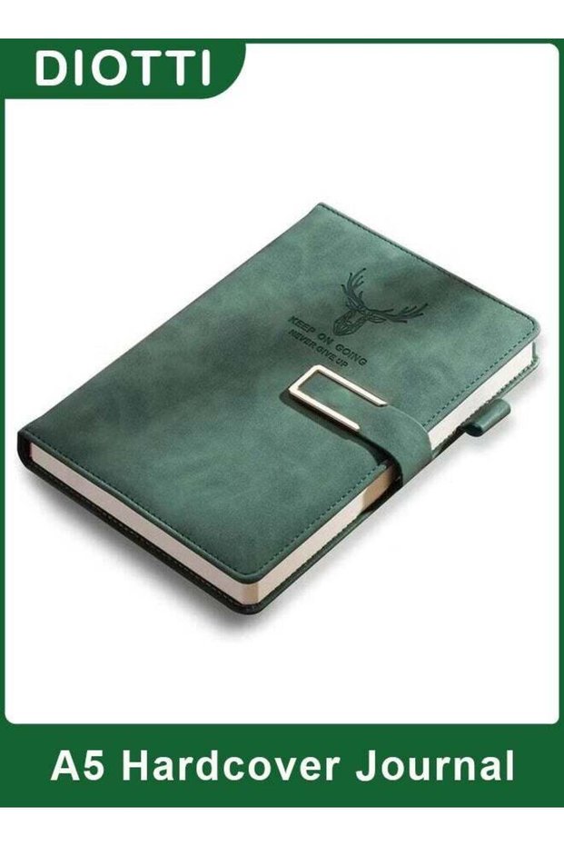 Premium A5 Hardcover Journal, Leather-bound Notebook with Deer Head Design, Thick Lined Pages for W