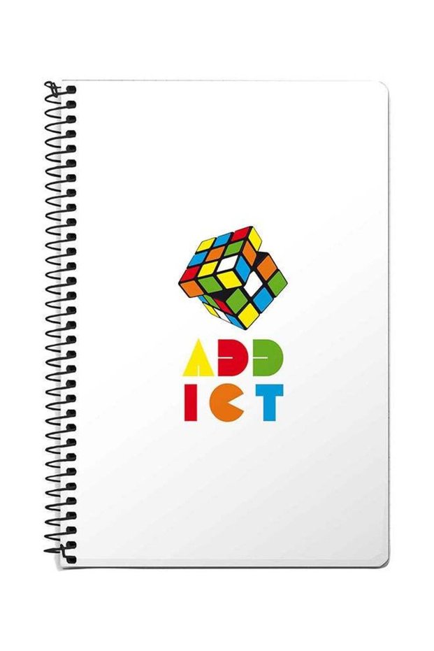 Rubiks Addict A5 Spiral Notebook White