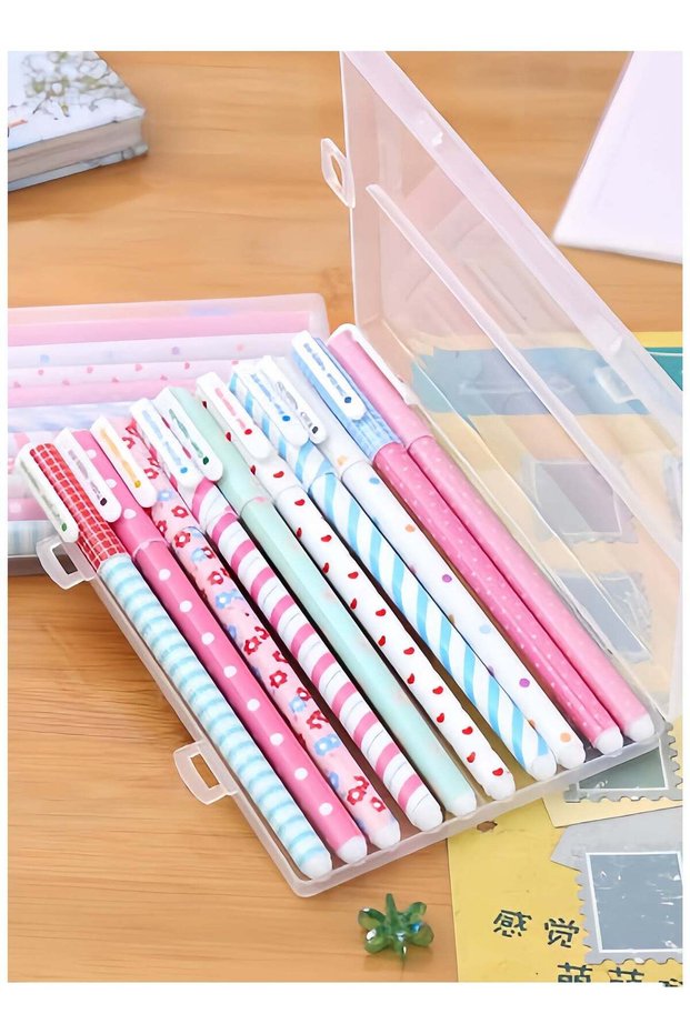 10 Colored Pens,Kawaii Roller Ball Fine Point Pen Set for Girls-Cute Style,Creative and fresh gel p