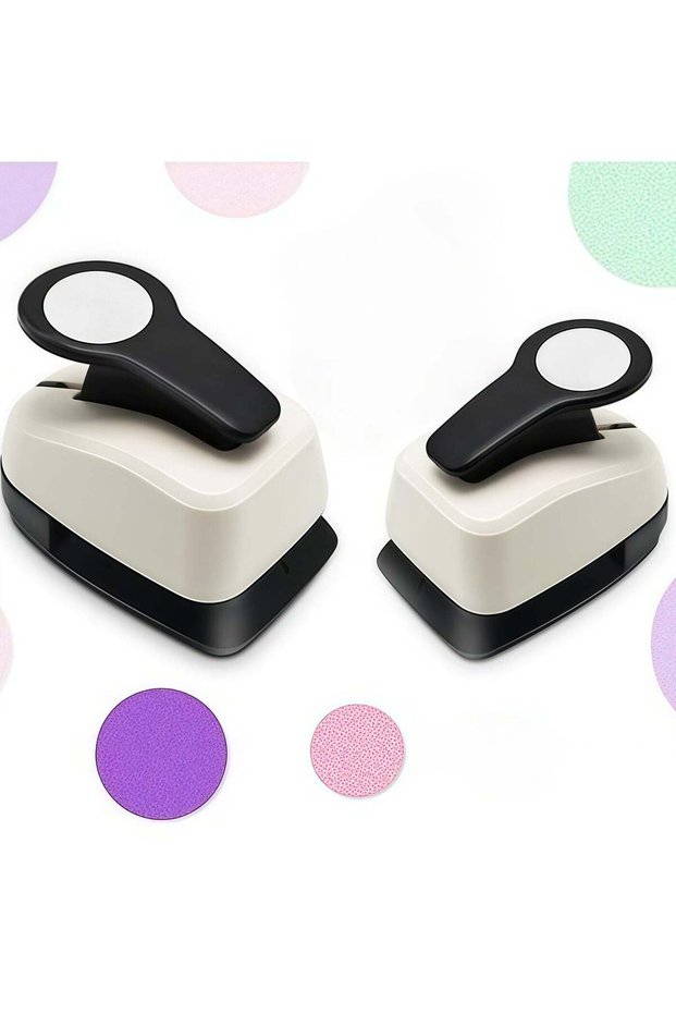 2-Pieces Round Puncher Hole Embossing Machine, Children's Embossing Machine for Handmade DIY Making